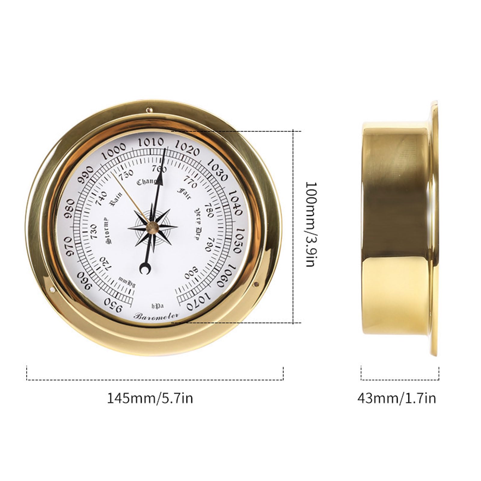 Horloge De Marée En Laiton De 11,4 Cm Pour Les Marées Hautes Et Basses De La Cote Est Horloge Nautique Murale Pour Station Meteo Peche~p124590473