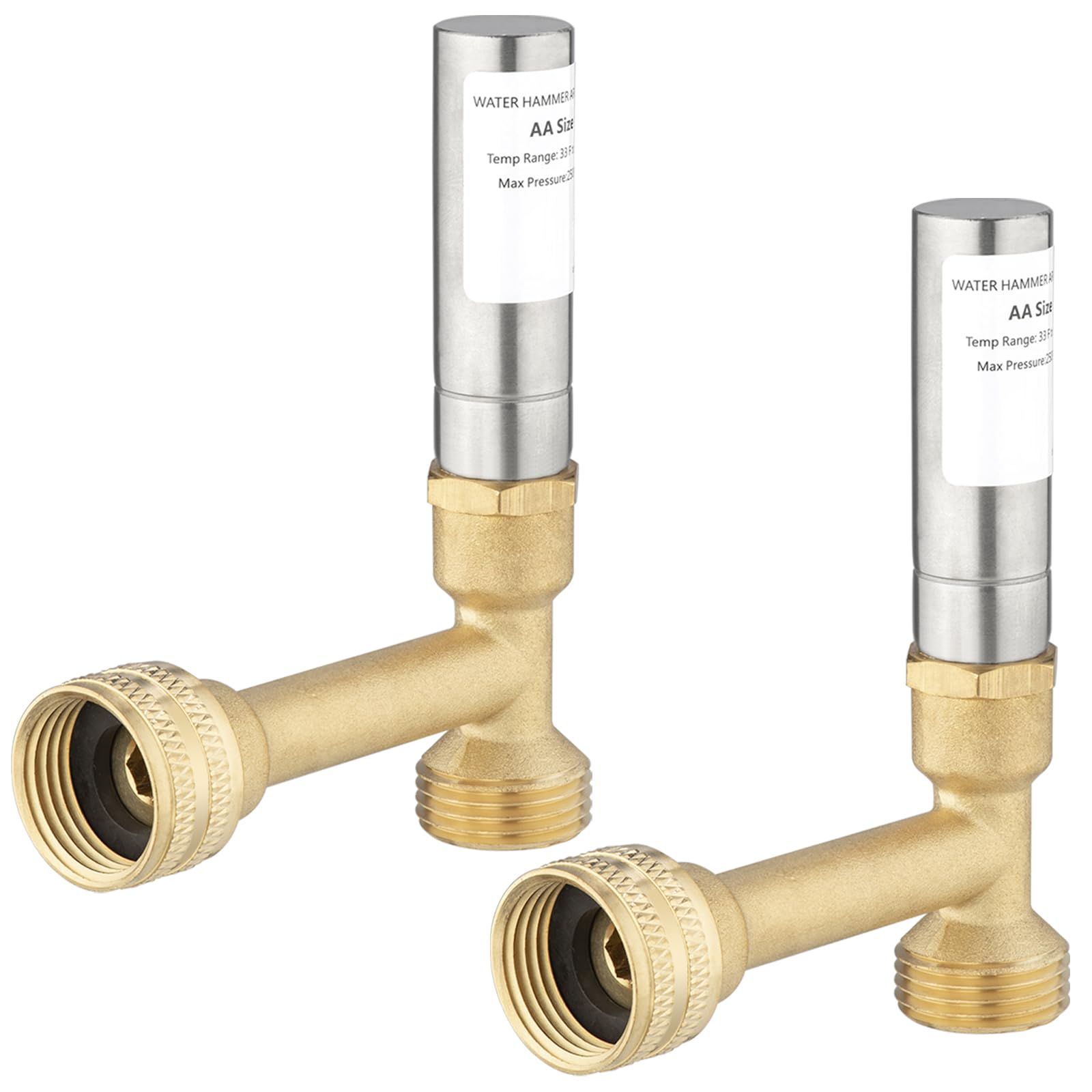 [4 Pieces] Lingmfg Water Hammer Arrestor For Washing Machine, 3/4 Inch Thread Brass LING-WMWHA-SS-O-4