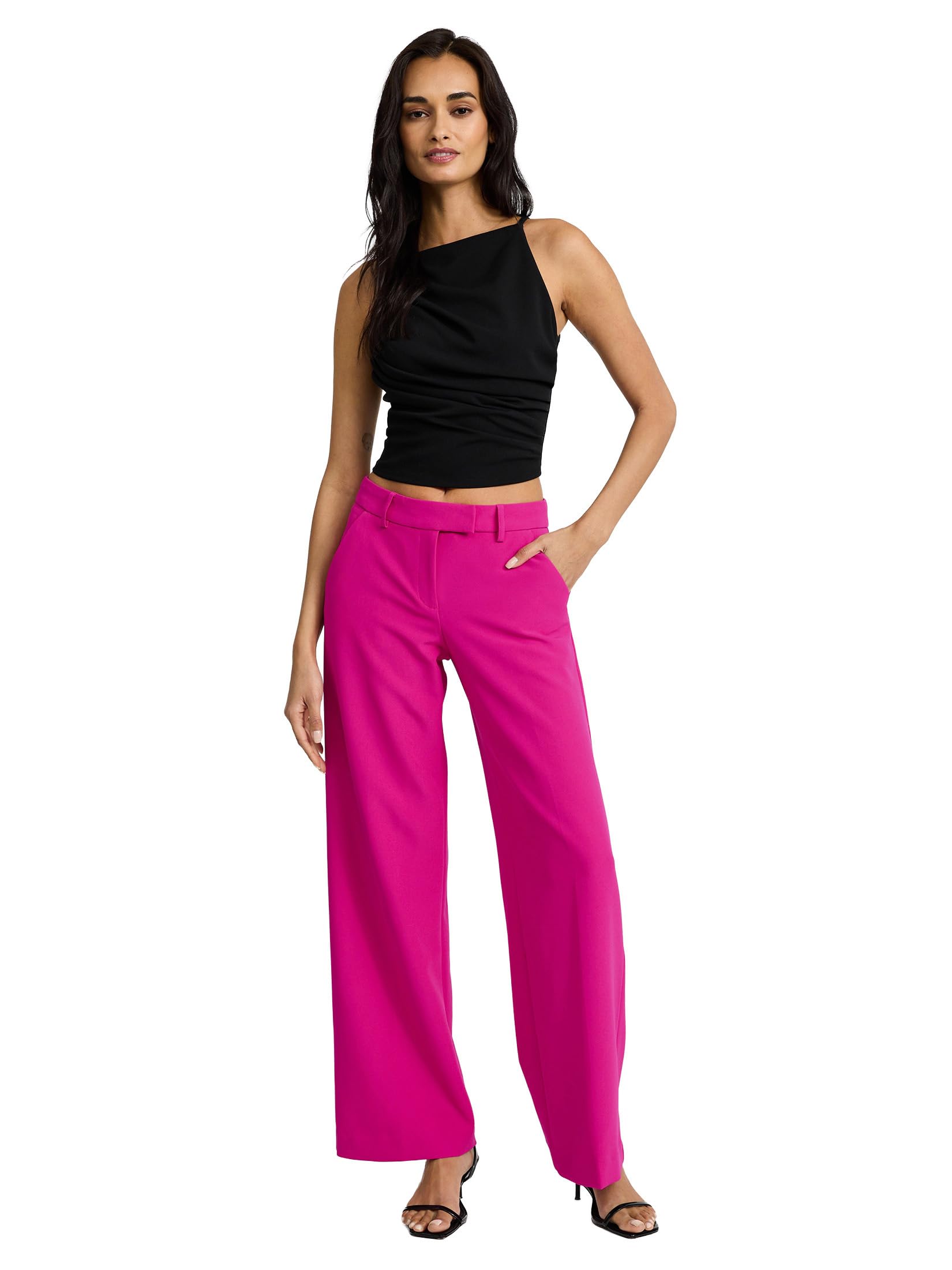 EXPRESS Womens Editor Pants Mid Rise Relaxed Straight Trouser with Stretch Fabric and Office-Ready Polished Fit