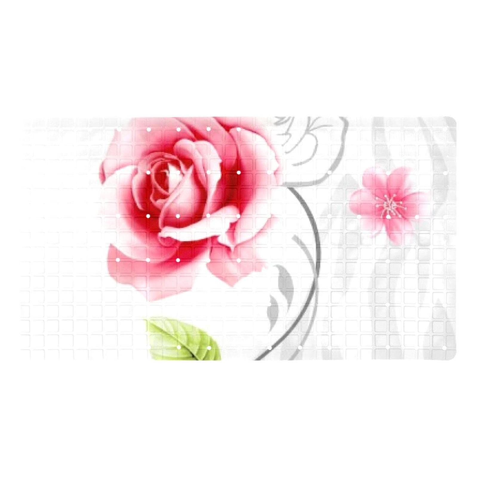 Alfombrilla de ducha PVC antideslizante con textura floral elegante para baño