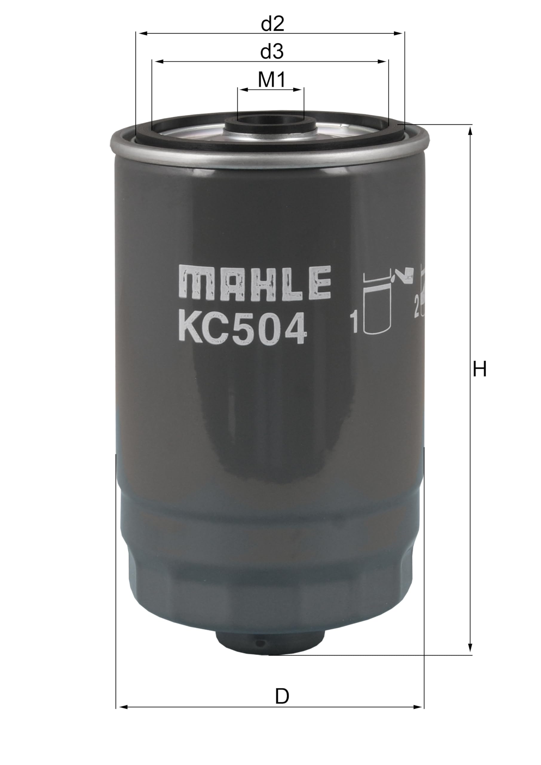 MAHLE KC 504 Kraftstofffilter für Hyundai Santa Fe III (DM, DMA)