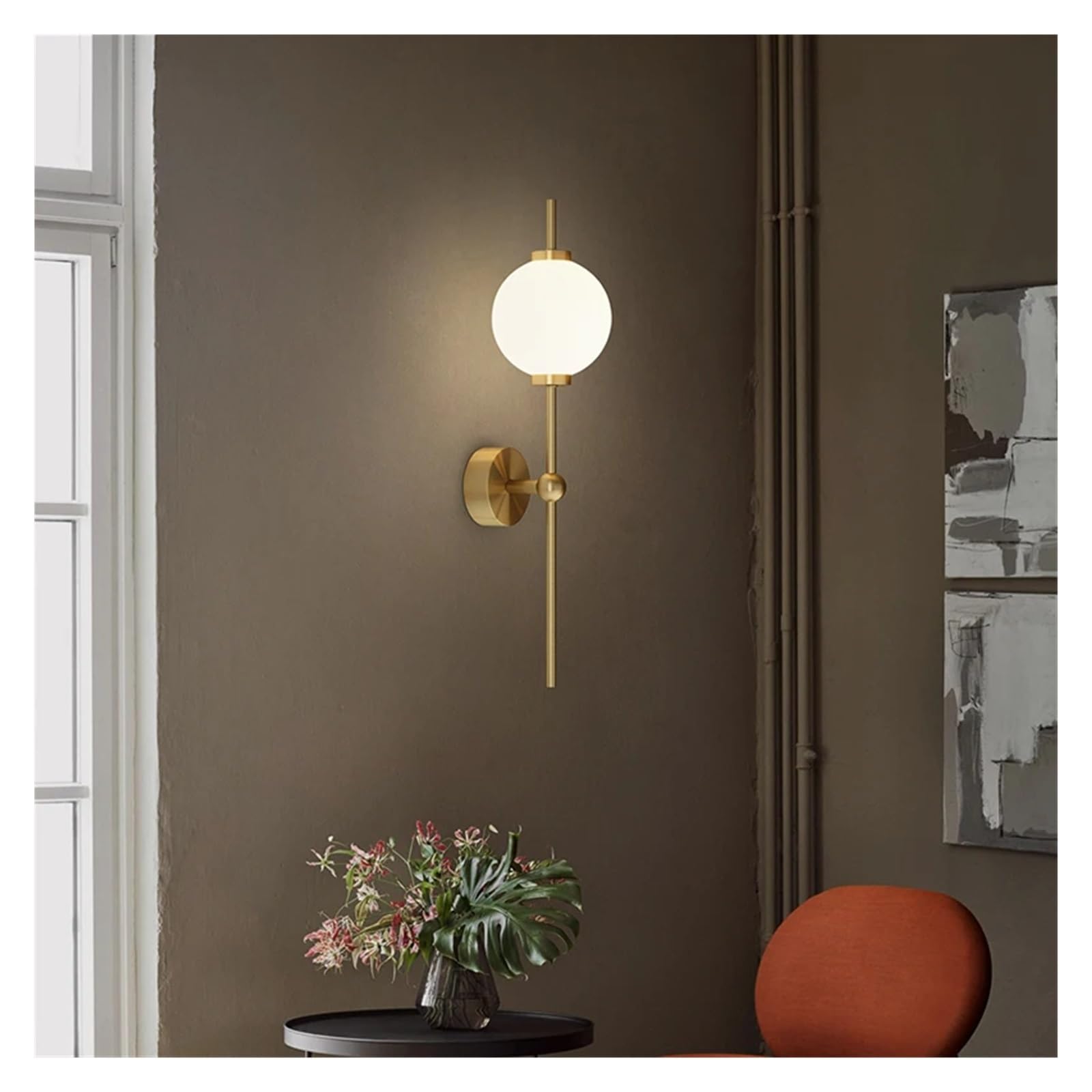 Olskfuh Light - Modern Copper Wall Lamp Compatible With Living Room Bedroom Bedside Background Wall - Corridor Aisle Sconce Lamps,