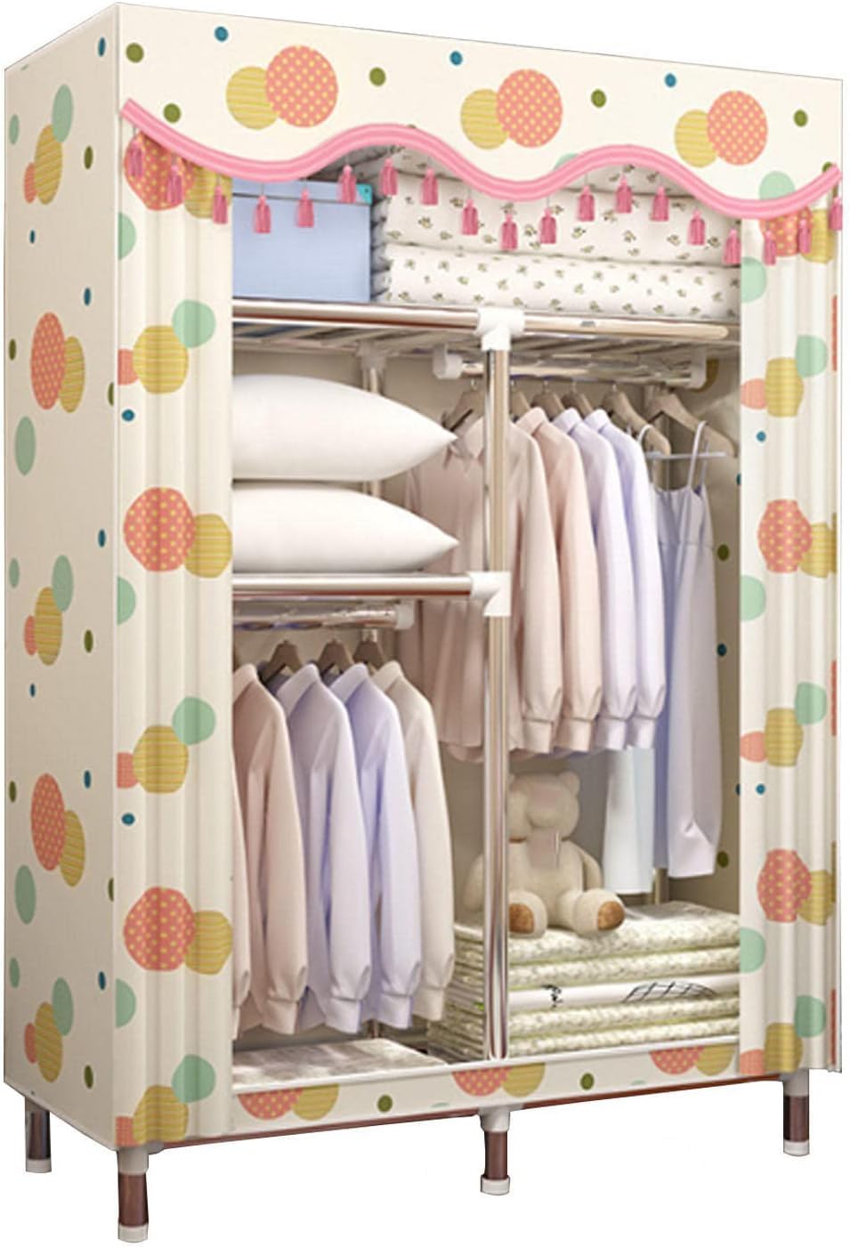 Placard Pliable Blanc pour Chambre Armoire Toile Gain de Place
