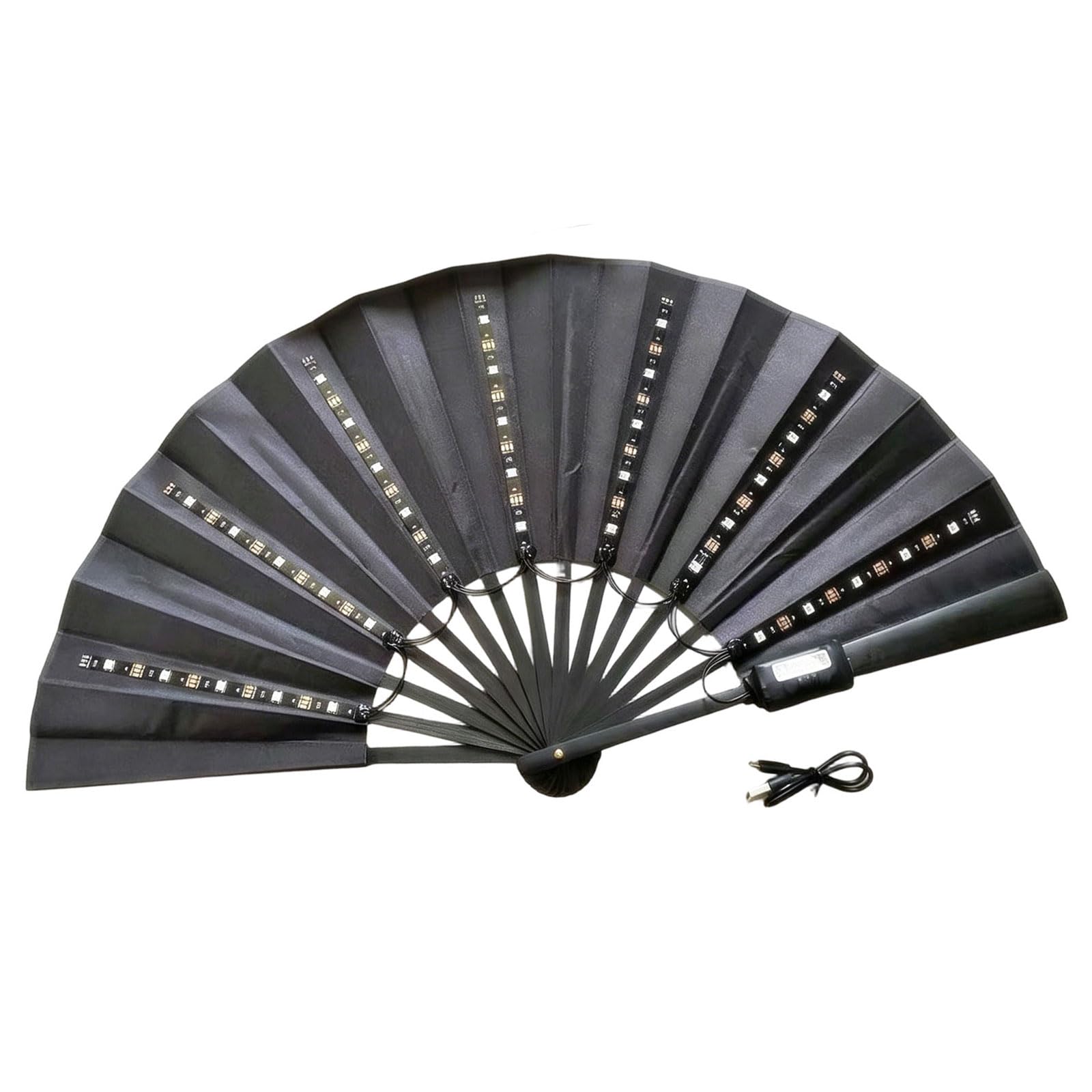 ZEPFJHE Colorful LED Bright Hand Fan Constructed of Strong ABS for Nighttime Parties Festival Glow Fan