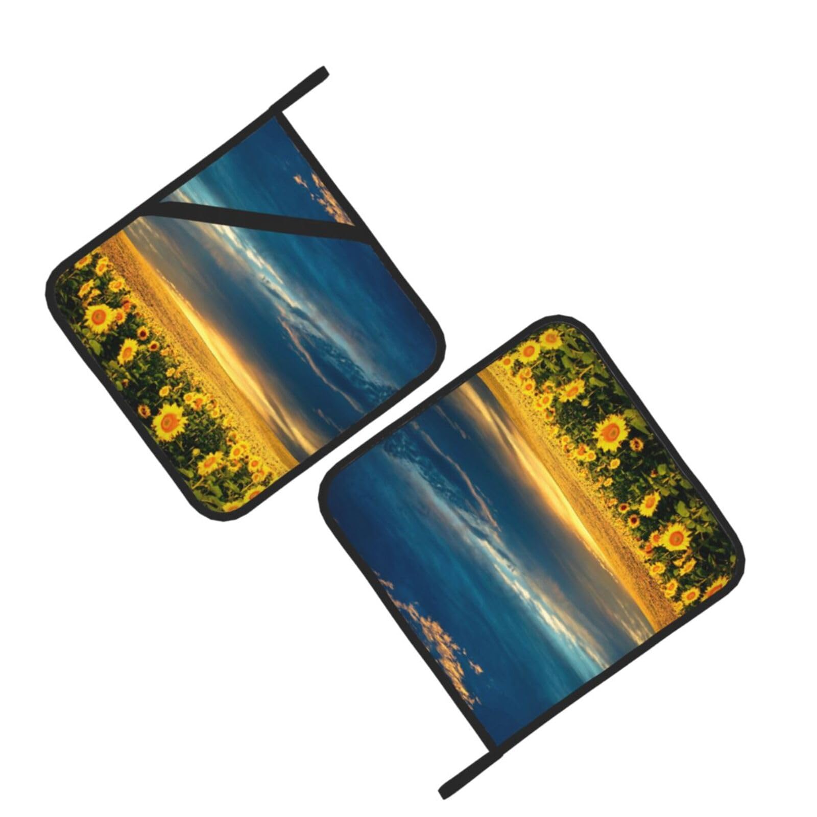 Sunflower Field Printed Oven Pot Holders Set of 2 Pcs Heat Resistant Kitchen Microwave Potholders for Cooking Baking Grilling