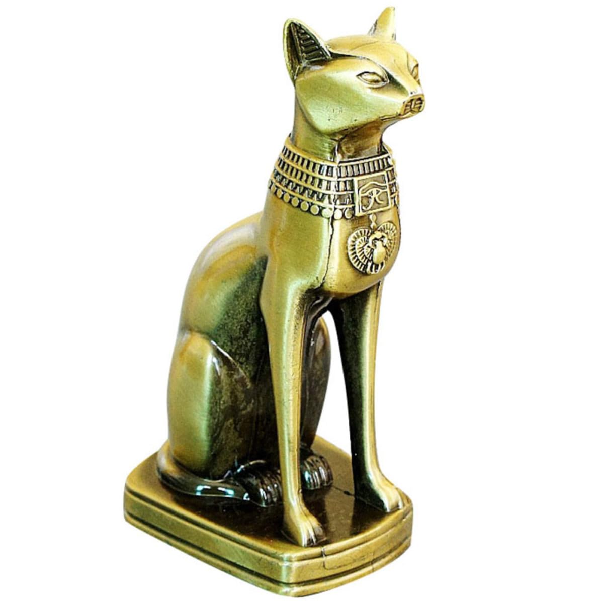 Figurine Chat Égyptien alliage or statuette collection décoration maison Yardenfun