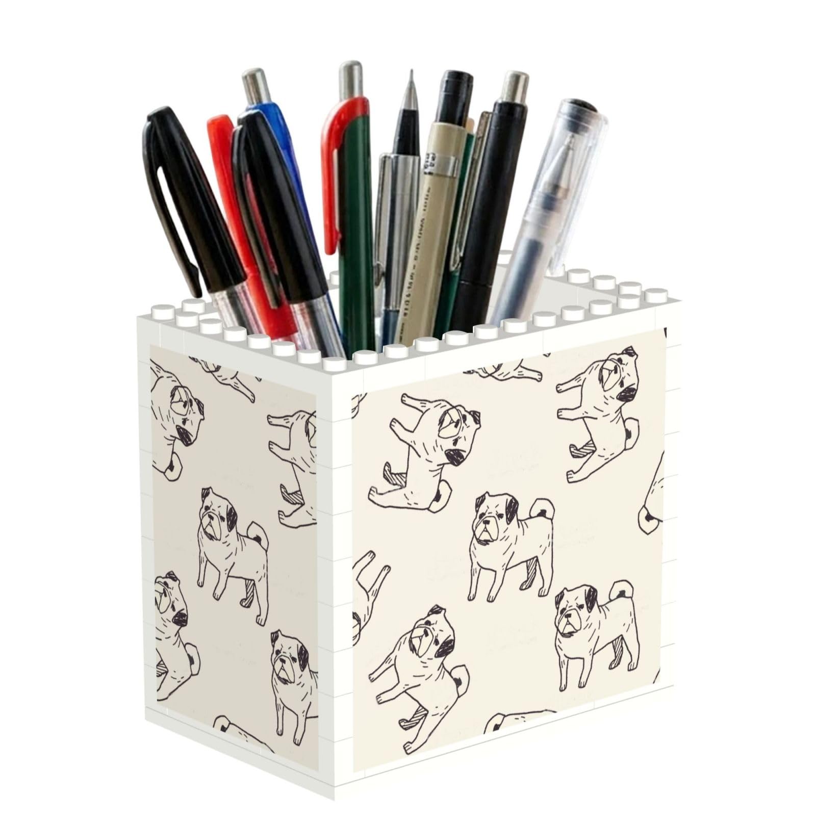 Poadnly Dog Doodle Pattern, Pen Pot Pencil Holder for Office Home School, Compact Desk Organiser for Office Stationery
