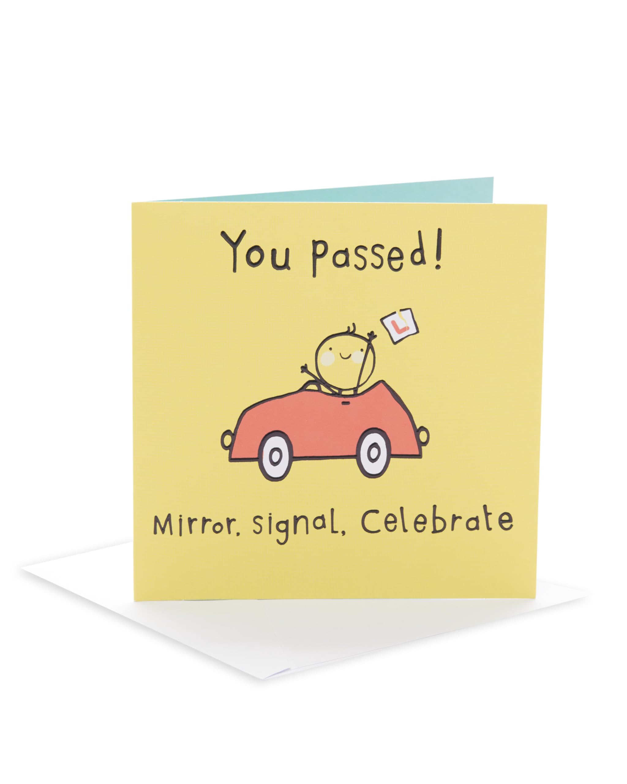 UK Greetings | Passed Your Driving Test Card | Congratulations/Proud of You | Her/Him | Mirror. Signal. Celebrate Design | With Envelope | 165 x 165 mm