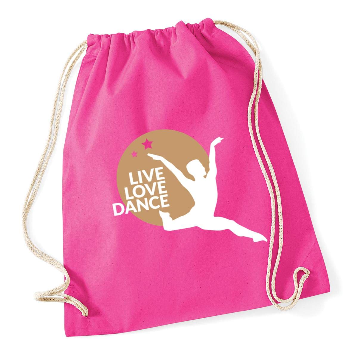 Hippowarehouse Live Love Dance Ballet (boy) Drawstring Cotton School Gym Bag 37cm x 46cm, 12 litres