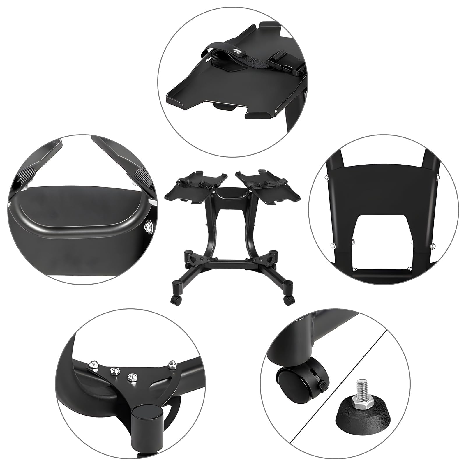 Haltères réglables de 154,2 kg, support d'haltères réglable de 154,2 kg, support en métal standard avec quatre roues pour une utilisation à la maison ou à la salle de sport.
