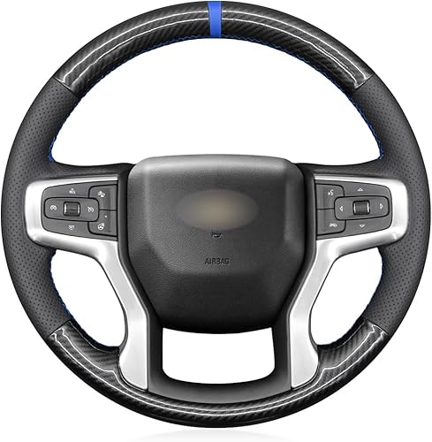 Miniatura 8 de MEWANT Funda de volante cosida a mano para Chevrolet BlazerSilverado (1500)  Silverado (25003500)  SuburbanTahoe cuero genuino para volante de