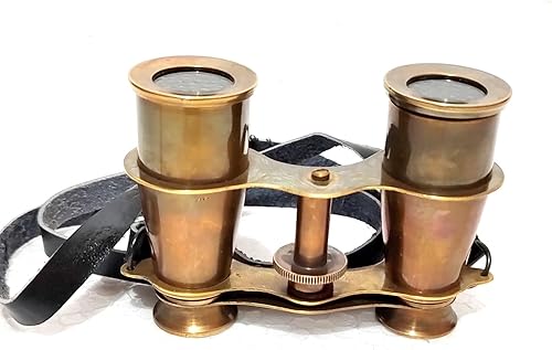Miniatura 2 de Marrón Antiguo Náutico El Real Antiguo Vintage Latón Telescopio Binocular Antiguo Telescopio Antiguo 4 Pulgadas De Oro