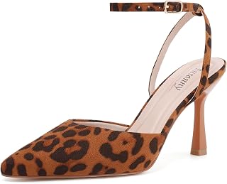 Heels for Women Stiletto Closed Pointed Toe Backless Dress Shoes High He...