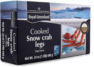 Royal Greenland Cooked Frozen Snow Crab Legs, 24 oz - Sustainably Sourced, Preservative-Free Seafood