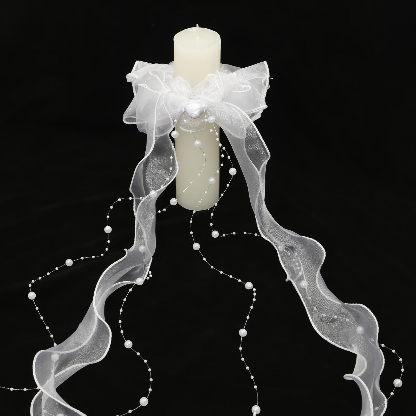 Cierge Bapteme Protection Anti-gouttes ELBKAISER Pour Bougie De Communion - Tulle élégant Bougie De Bapteme - 10