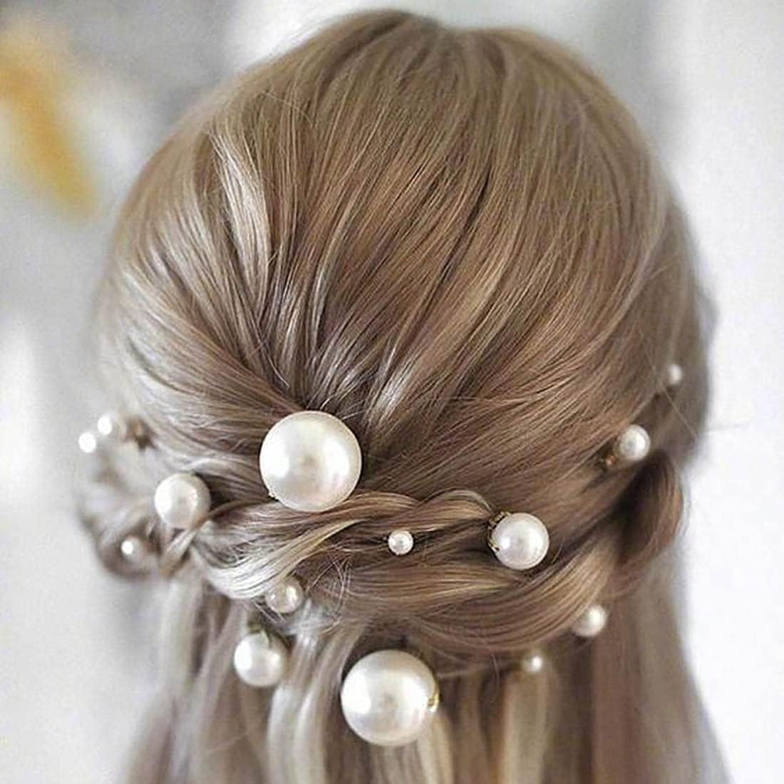 Cubahop 18pcs Wedding Pearl Hair Pins Set U Shaped Hair Clips Hair Style Prom Party Jewelry Boho Vintage Hair Piece for Brides Bridesmaids (Silver) - Image 2