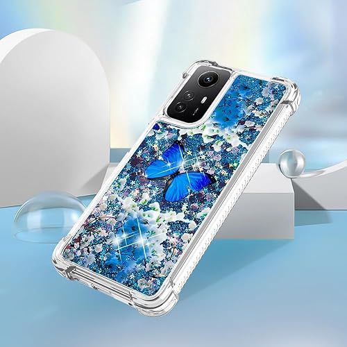 Miniatura 6 de Funda de teléfono delgada para Redmi Note 12s 4G, efecto de arena movediza líquida con purpurina, funda de silicona suave de TPU con cuatro esquinas