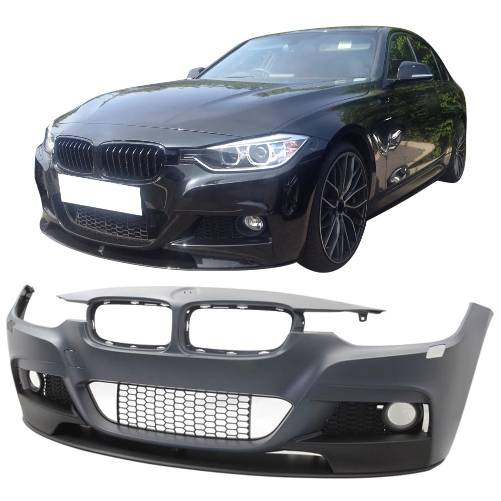 IKON MOTORSPORTS, Front Bumper Cover Compatible with 2012-2018 F30 3-Series M Performance, PP Front Bumper Cover Conversion Kit PDC