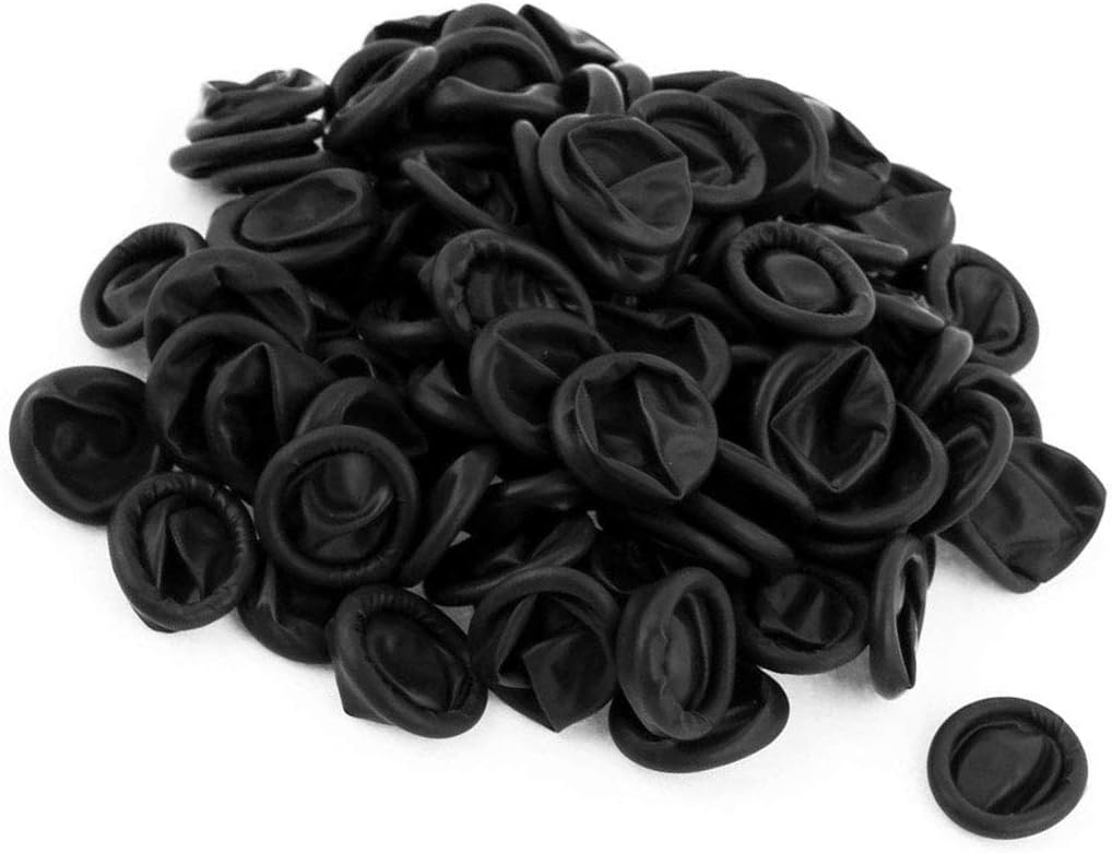 AodesiElectronics Black Natural Latex Rubber Finger Cots Powder-Free Touch Screen Compatible 200Pcs