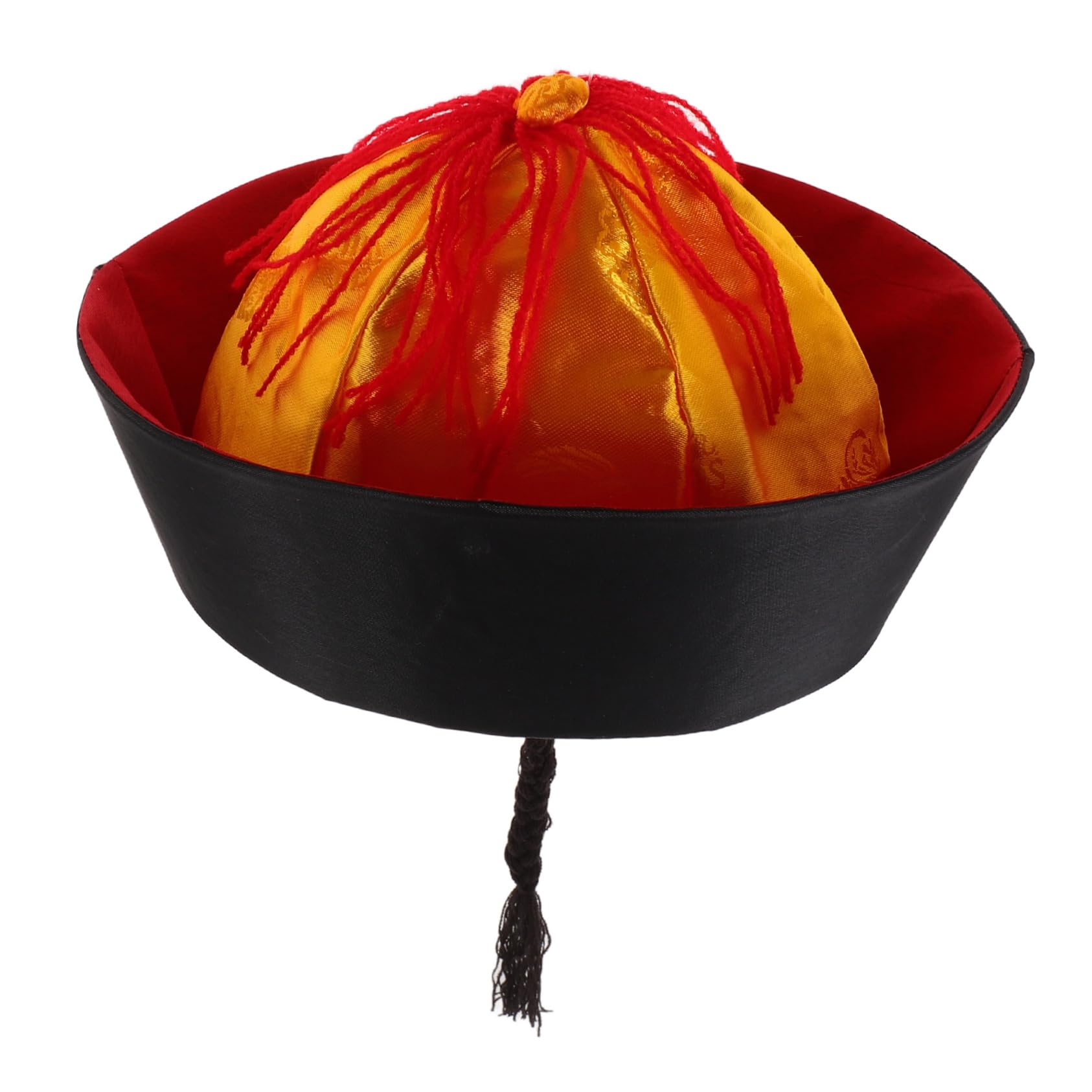 SUPVOX Chinese Hanfu Cap Traditional Cap for Costume Emperor Hat Ponytail Braid Headwear