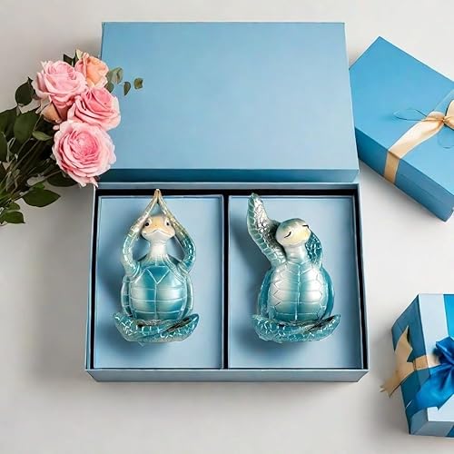 Miniatura 5 de Decoración de yoga de meditación de tortugas marinas, figuras de tortuga de resina, estatua de tortuga espiritual, estatuas de yoga para meditar,