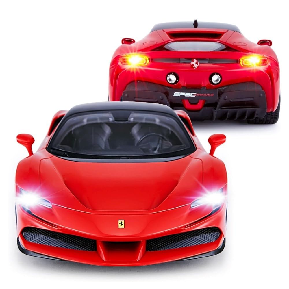 Interaktywny Pojazd Autko Ferrari SF90 Czerwony Model 1:14 Rastar Samochód Zdalnie Sterowany Pilot dla Dzieci Chłopców