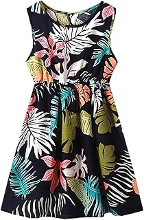 Mommy and Me Dress, Sleeveless Floral Printed Family Matching Hawaiian Beach Midi Dresses - Buy now