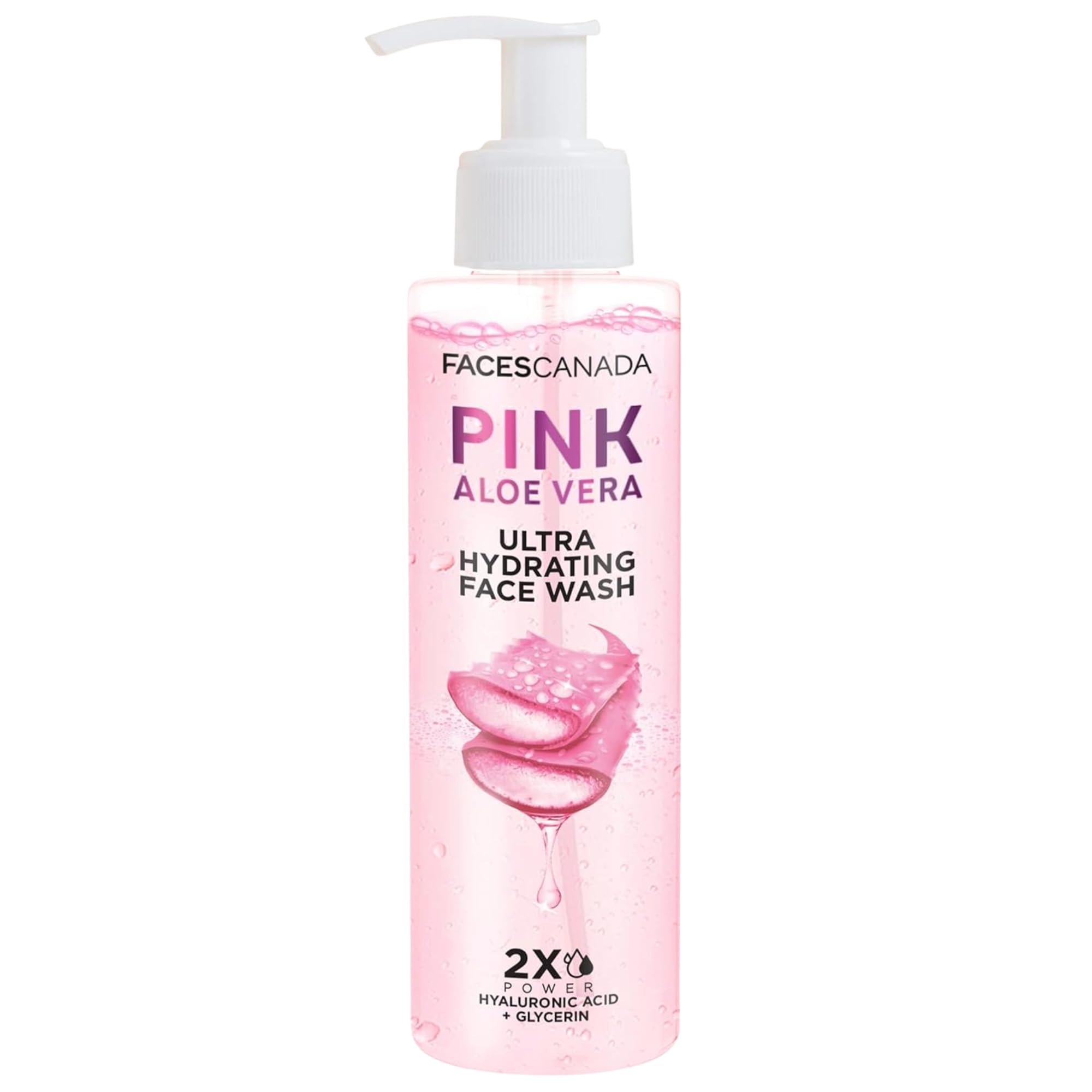 FACESCANADA Pink Aloe Vera Face Wash | Ultra Hydrating Cleanser with Hyaluronic Acid & Glycerin | Refreshes, Soothes & Helps Maintain Moisture Balance