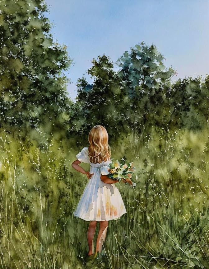Peinture aquarelle sur papier HD en affiches sur toile 58x90