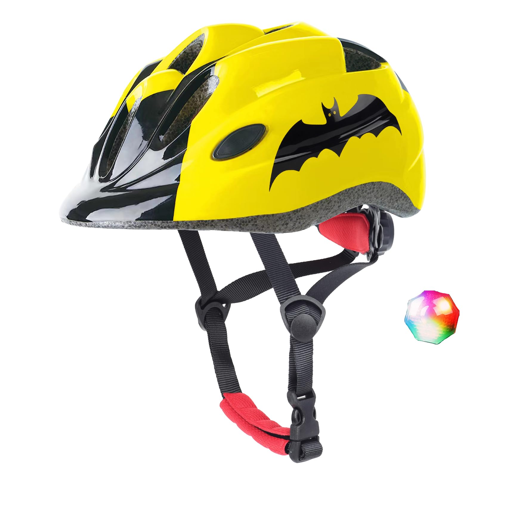 Kids Toddler Bike Helmet, Adjustable Boys Girl Helmets from Baby to Children(Age 1-8), Multi Sports for Bicycle Skate with LED Light