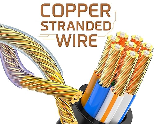 Miniatura 5 de Elfcam - Cable Ethernet Cat 8 delgado de 98.4 ft98.42 pies, cable LAN WAN, Cat8 SFTP 32AWG, 2000Mhz 40Gbps con conectores RJ45, redondo negro (30M)