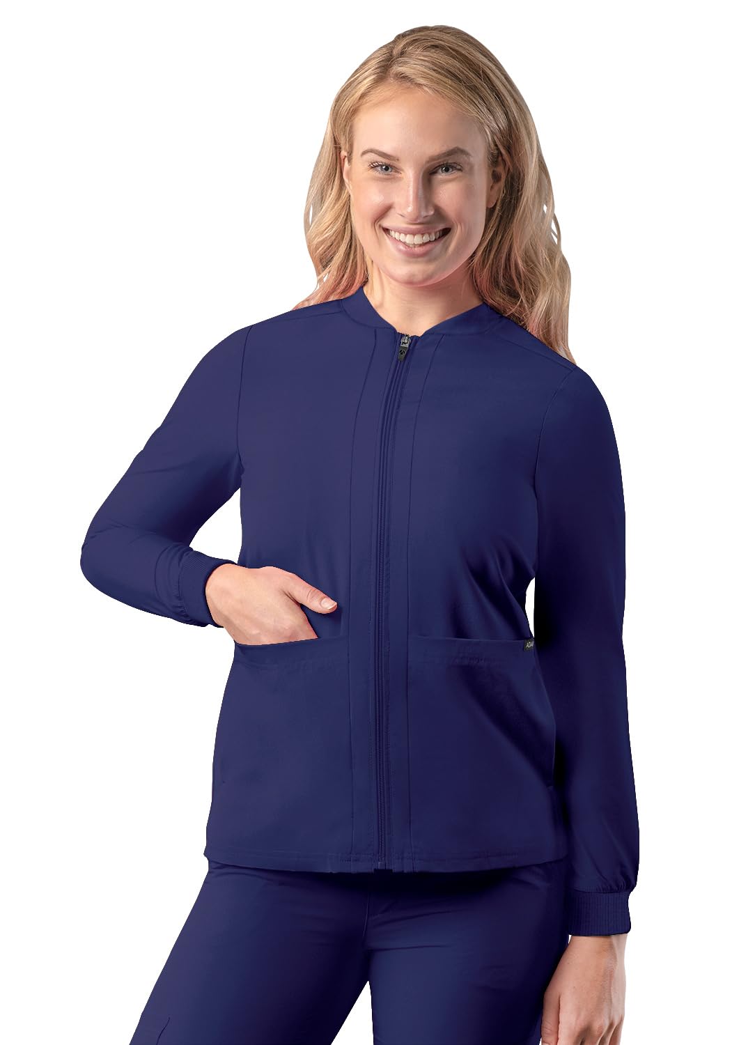 Adar Addition Scrubs for Women - Zippered Bomber Scrub Jacket