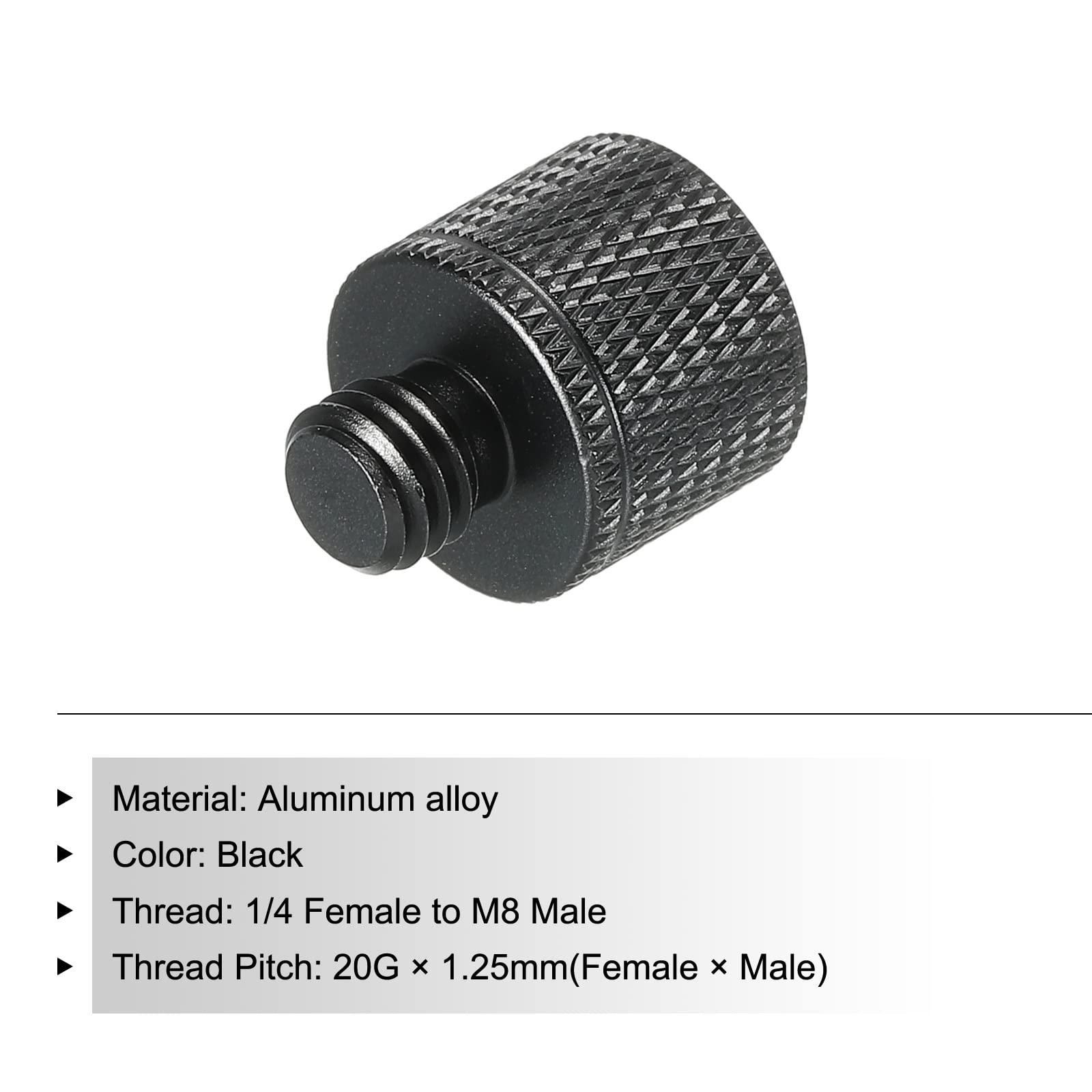 Mikrofonständer-Adapter 1/4" Auf M8 – Aluminium, Schwarz, 4 Stück, Für Stativbefestigung