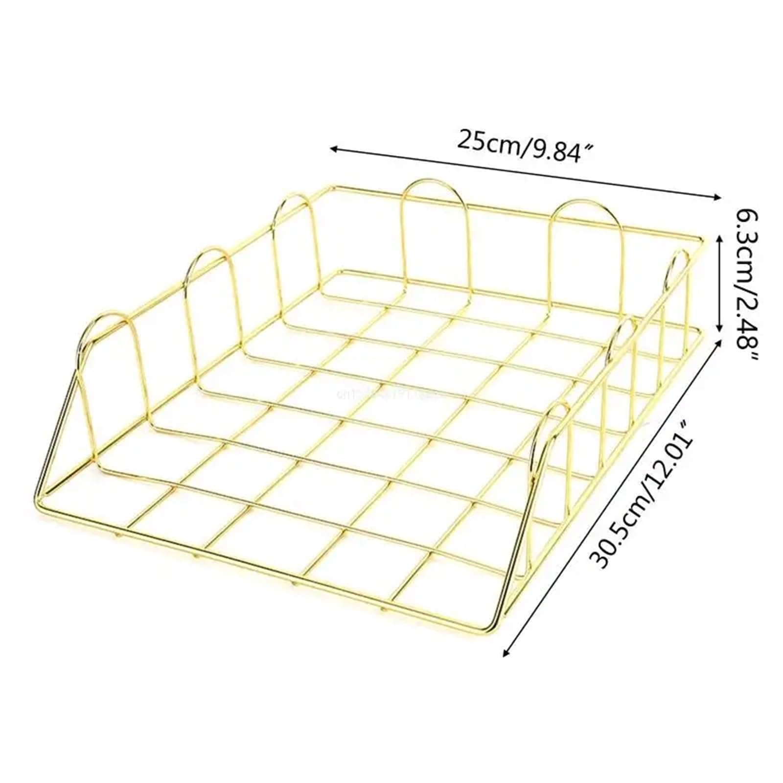 Bandeja de Letras Simple y apilable, Suministros Escritorio Oficina, Soporte for Bandeja Documentos Archivos, 2 uds para Oficina Sala(Gold)