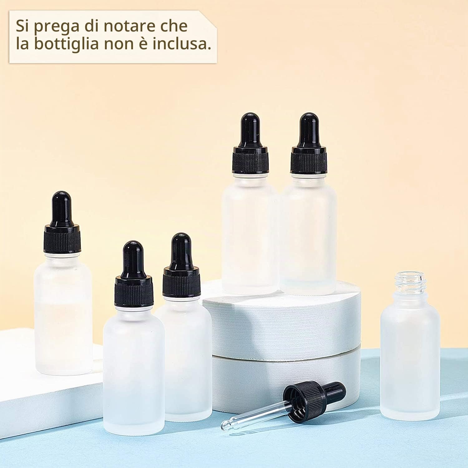 SUPERFINDINGS 24 Pz Contagocce in Vetro da 10 ml con Punta Dritta, Bulbo in Gomma e Tappo A Vite per Flaconi di Oli Essenziali