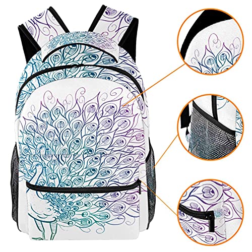 Sac à dos paon léger avec compartiment ordinateur - 3