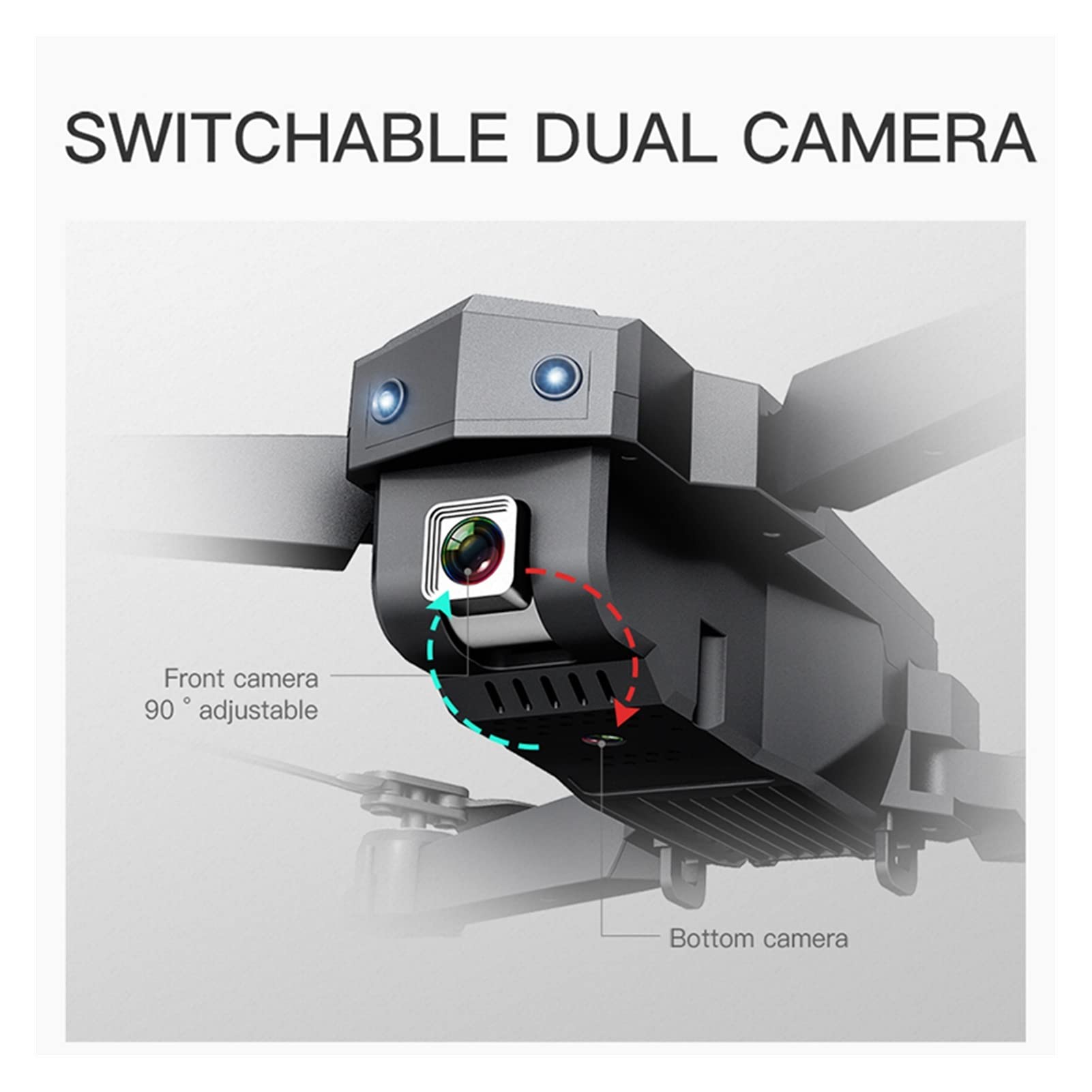 Składany dron Quadcopter Mini Drone 4K WiFi FPV Pojedyncza kamera Drone Profesional Podwójna kamera Przepływ optyczny 50-krotny zoom czasowy Quadcopter RC Dron (Kolor: Podwójny aparat 5B Rozmiar