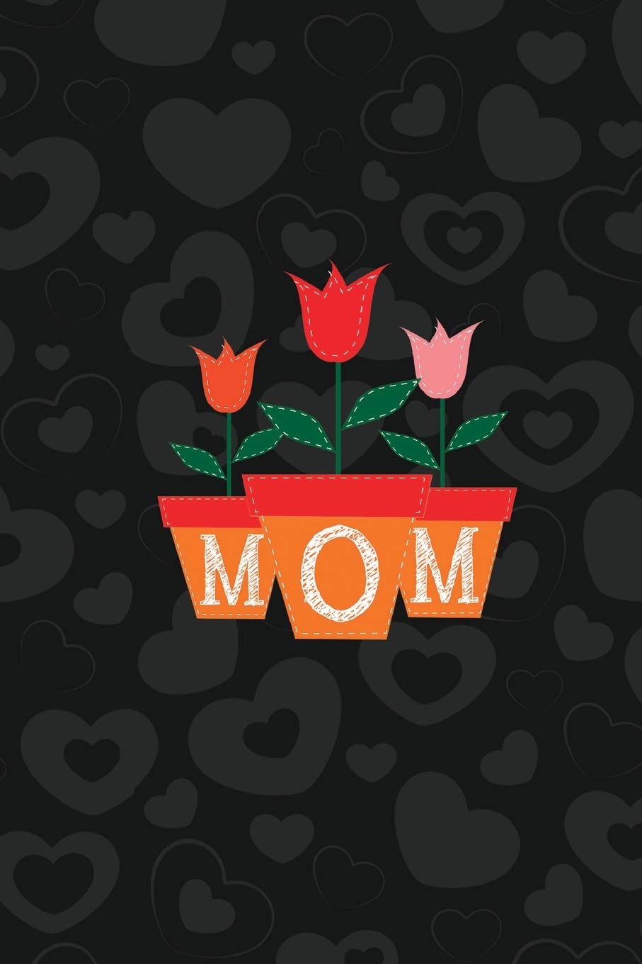 Mom Notebook, Blank Write-in Journal, Dotted Lines, Wide Ruled, Medium (A5) 6 x 9 In (Black)