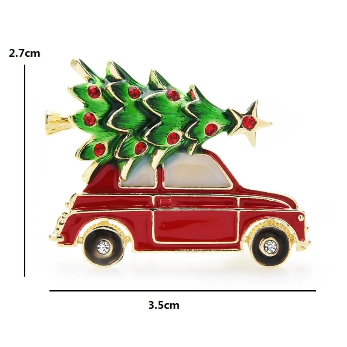 HLTYGWX Emaille Auto Weihnachtsbaum Brosche Pins für Frauen Weihnachtsnadeln Weihnachtsbrosche