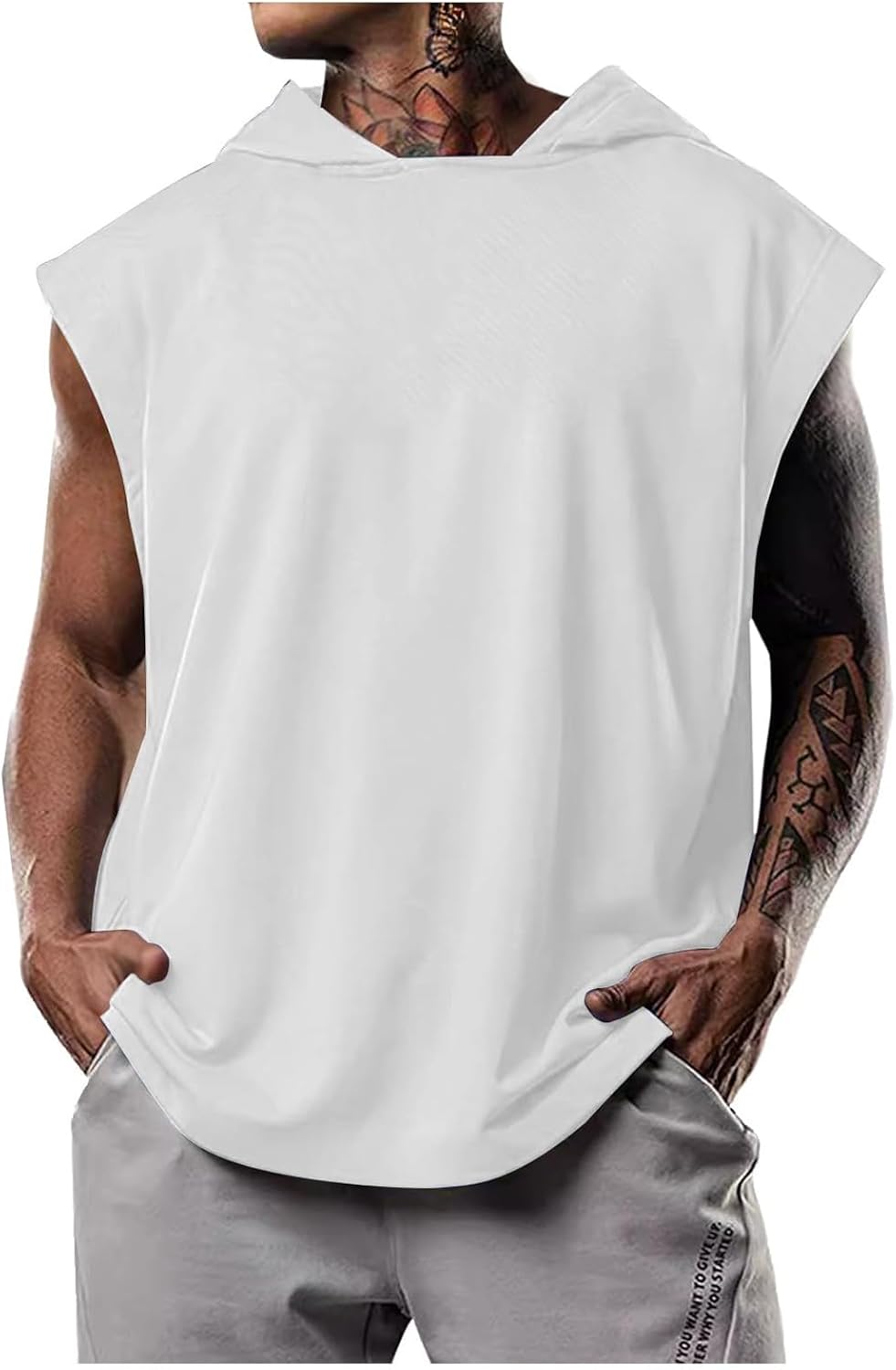 Mens Workout Hooded Tank Tops Bodybuilding Muscle New Zealand