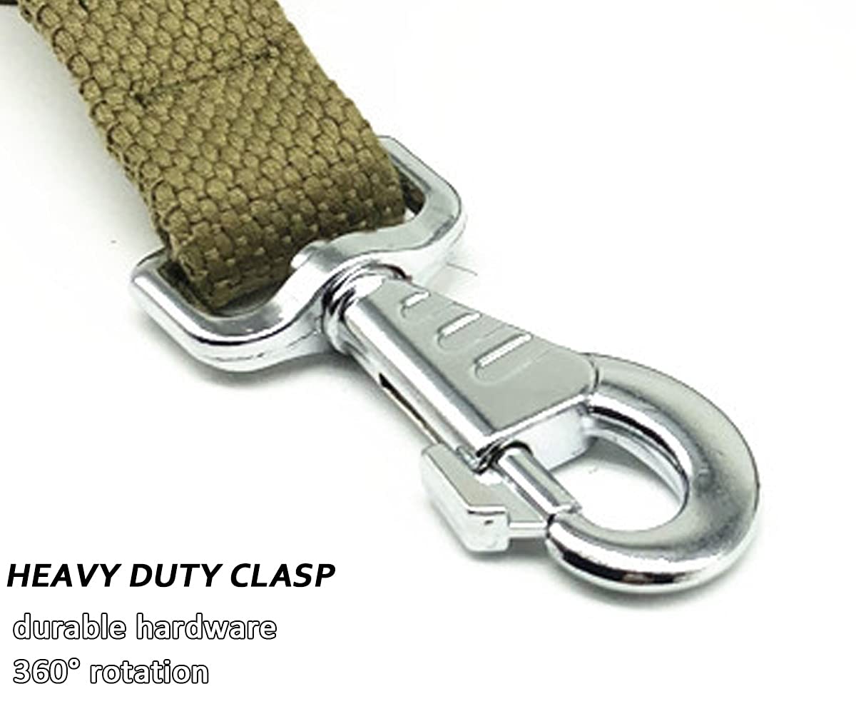Correa táctica resistente para perros de 6 pies, estilo militar, nailon grueso, fuerte, K9, para caminar, caza, senderismo, color marrón coyote