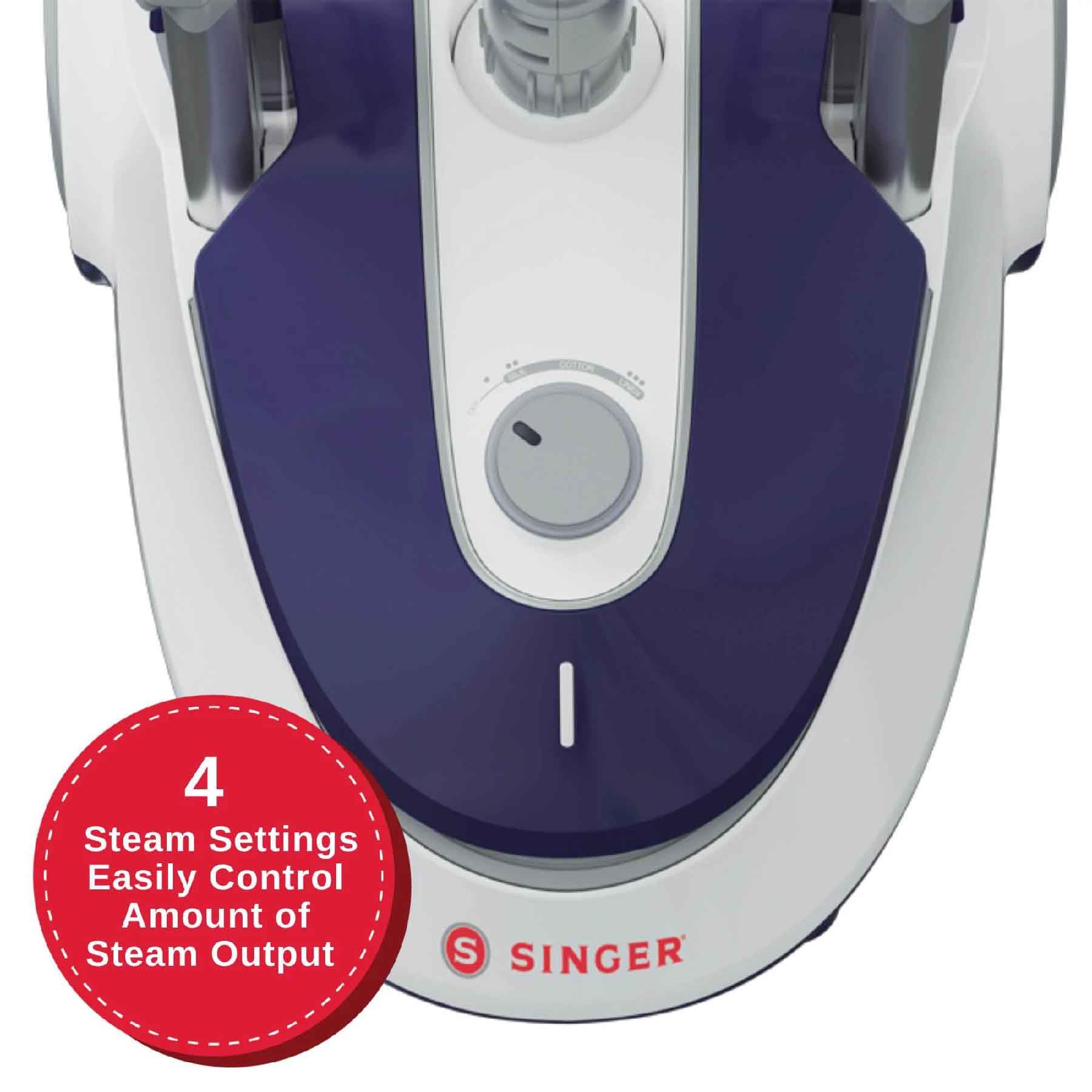 Singer SteamWorks Pro 2.0 Pionowe Żelazko Parowe - zbiornik na wodę 2,5 l, 75 min ciągłego wytwarzania pary, 3 poziomy regulacji, parowe żelazko pionowe do ubrań, gotowe w 45 sekund, 1800 W