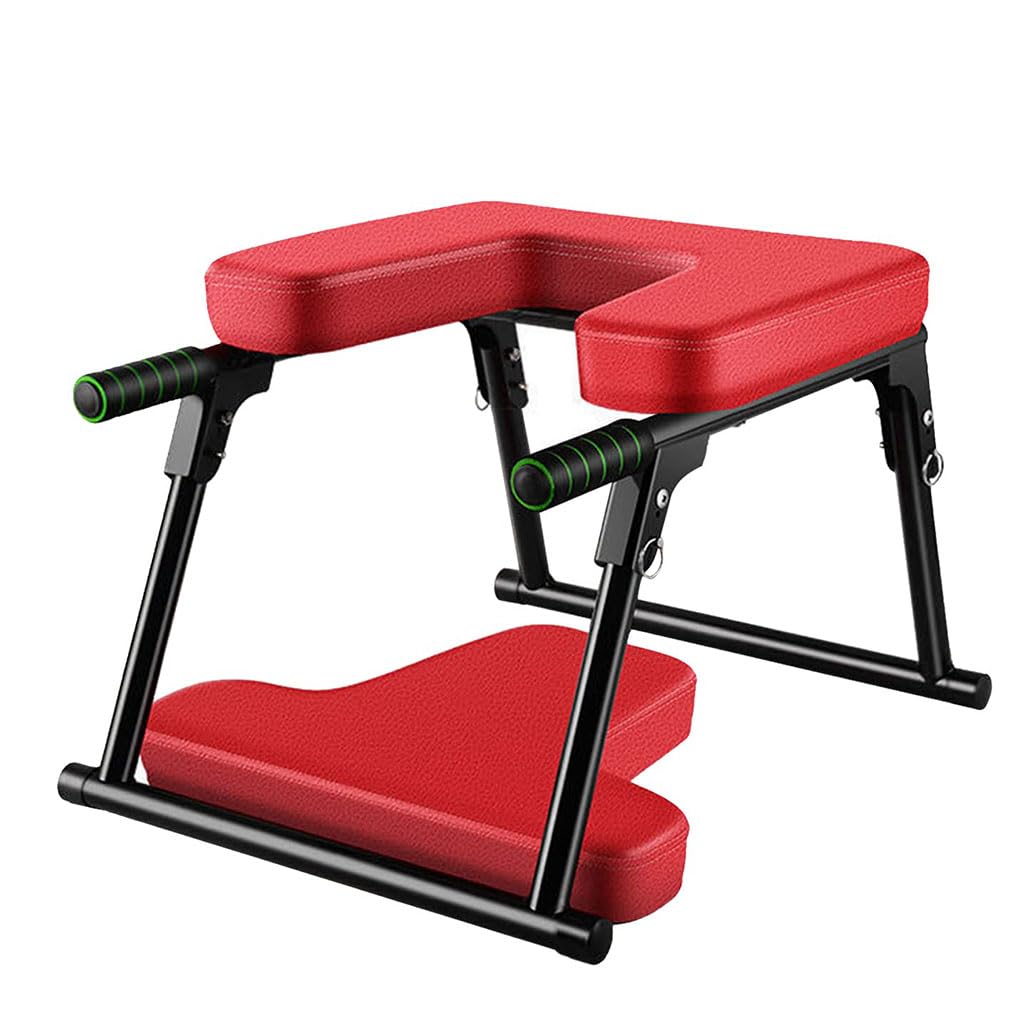 Sgabello per inversione Yoga Portatile Pieghevole Sgabello per inversione a Doppio Piede Struttura in Acciaio Metallico e Sgabello per inversione in Pelle PU Sgabello per Meditazione