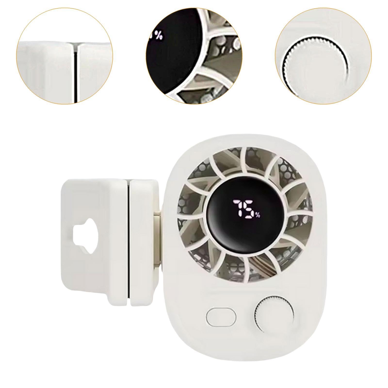 MagiDeal Mini Ventilatore con Clip, Regali Estivi, Compatto, Girevole a 360°, Versatile, Silenzioso, per Sport, Lavoro, Pesca, Viaggi, Picnic, Bianco
