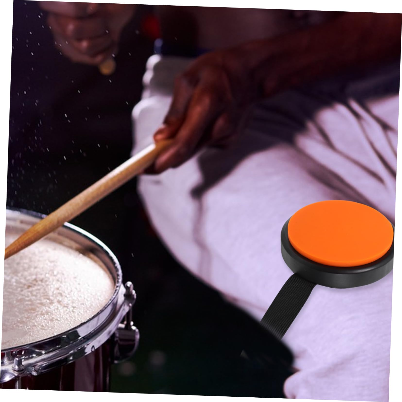 Kisangel Almohadilla Portátil De Práctica Para Batería Correa Ajustable, Silicona Naranja Resistente, Pad Silencioso Para Entrenamiento En Casa y Práctica Musical