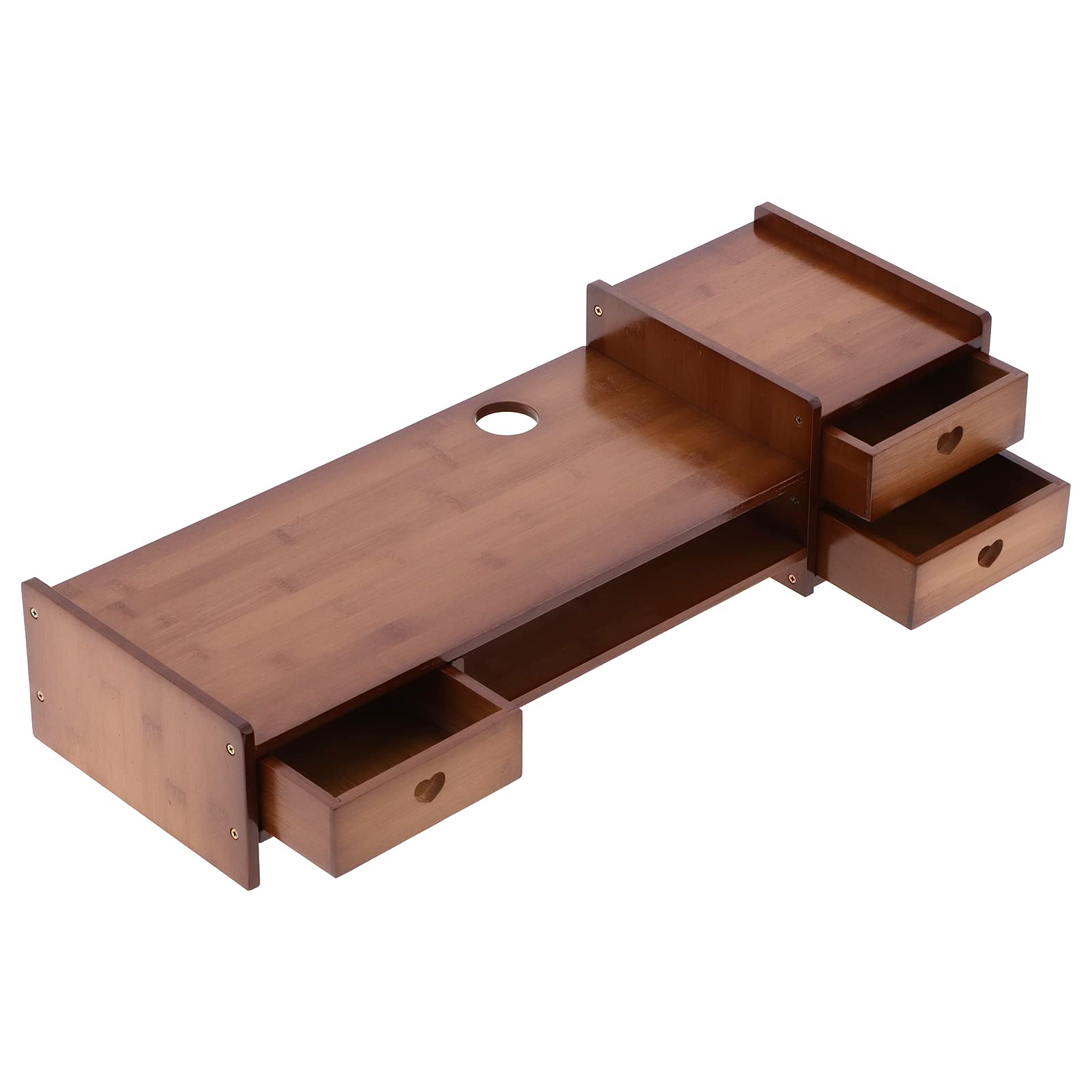 Cocoarm Supporto per Monitor in bambù Rialzo con 3 Cassetti Supporto per Monitor 69 X 23 X 17 Cm per Casa e Ufficio Alza l'altezza dello Schermo Aggiunge Spazio di Archiviazione Supporta Stampante