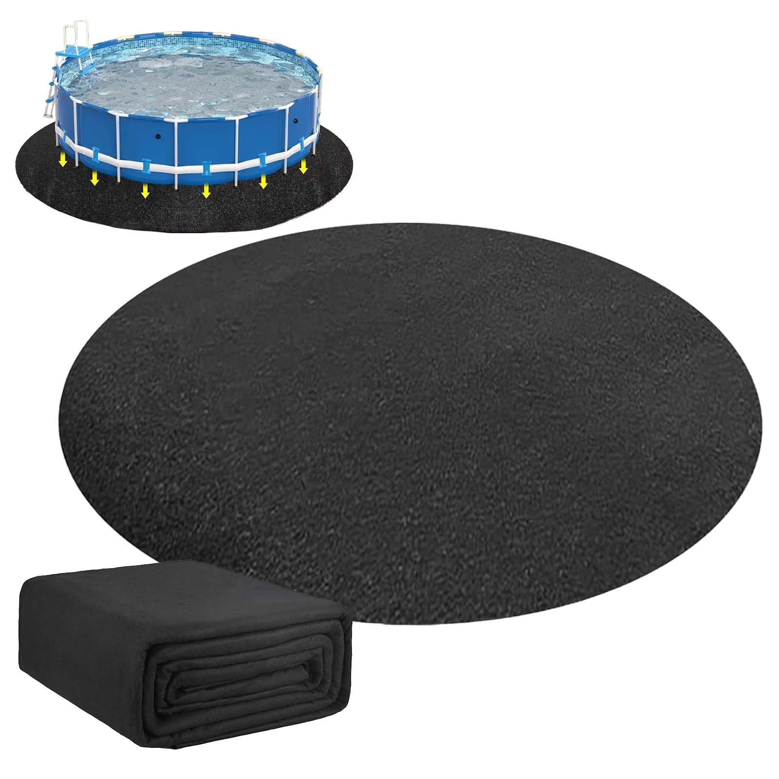ZXLVCU 10/12/13/15/18FT Round Pool Ground Mat, Pool Liner Pad, Prevents Punctures, for Above Ground Swimming Pools, Swimming Pool Mats for Under Pool (12ft/366cm)