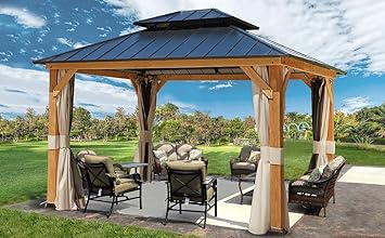 YOLENY 11' x 13' Spruce Wood Gazebo