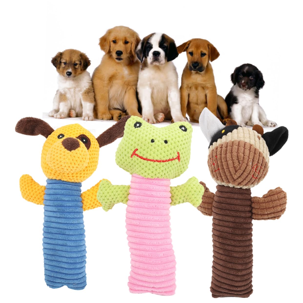 Angoily 9stücke Teiliges Quietschspielzeug Für Kleine Hunde Kauspielzeug Aus Plüsch Mit Bunten Tieren Hund Kalb Frosch Für Welpen Und Kleine Rassen Fördert Spiel Und Zahngesundheit