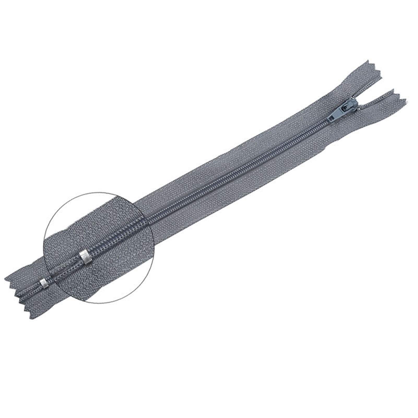 Plastic Zipper 10pcs Nylon Coil Zippers, for Tailor Sewing Crafts, 3 Inch-24 inch(Grey,12.5cm)